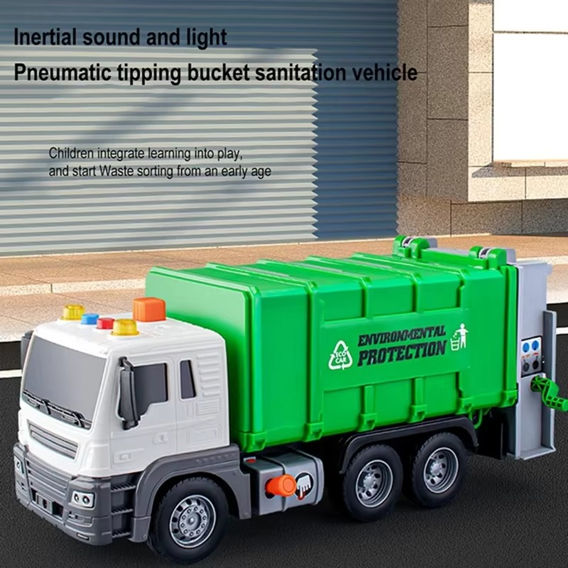 Fun City Trash Truck Toy with Flashing Lights