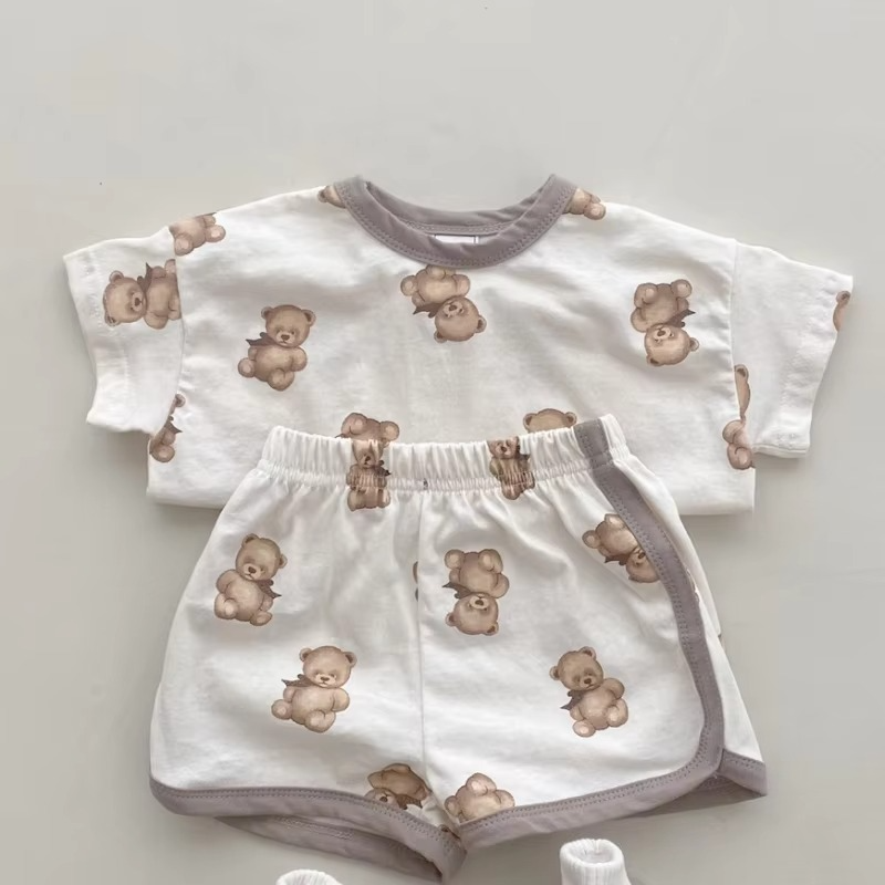 Soft Baby Summer Clothing Set, Breathable Top and Shorts