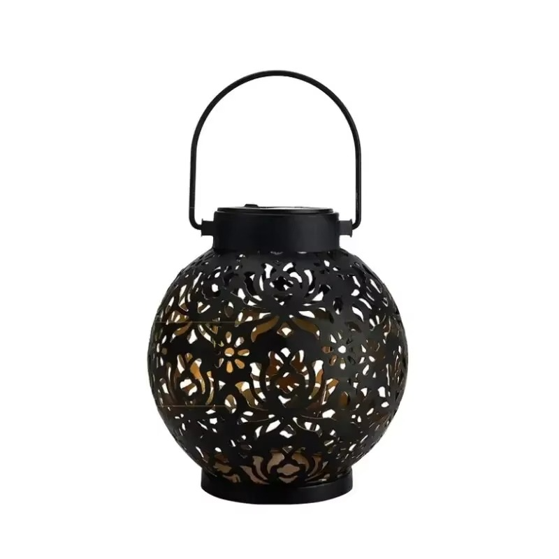 Rustic Solar Powered Garden Lantern for Yard Decor