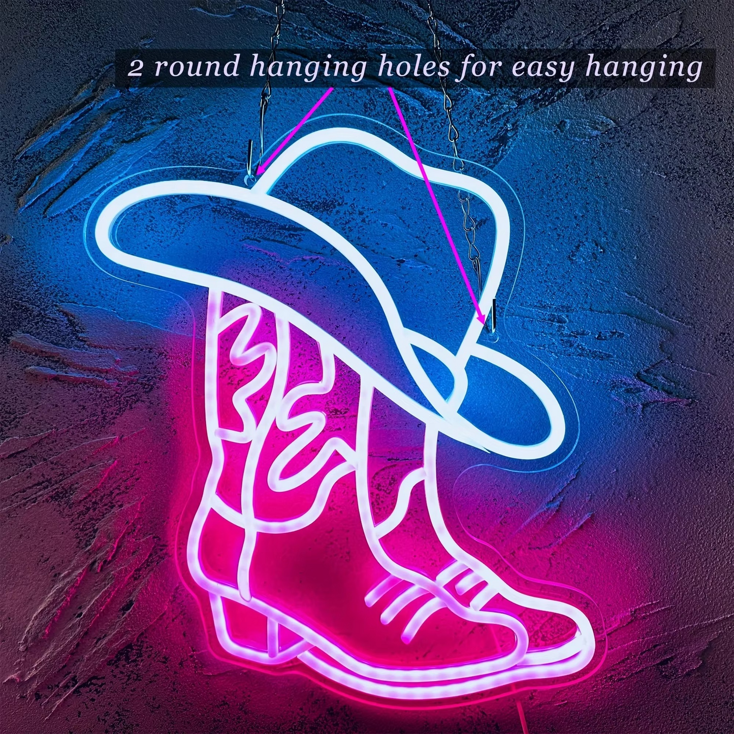 Colorful LED Western Boot Wall Sign