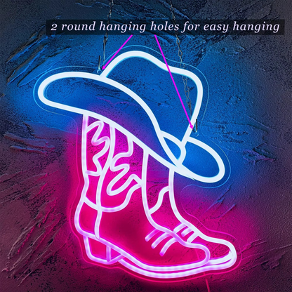 Colorful LED Western Boot Wall Sign