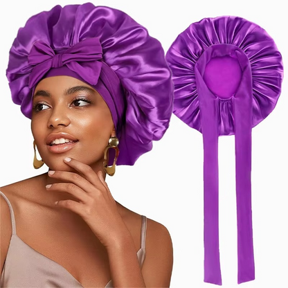 Soft Sleep Cap for Curly Hair Silky Night Bonnet