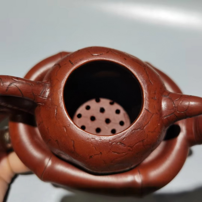 Small Purple Clay Yixing Teapot with Textured Base
