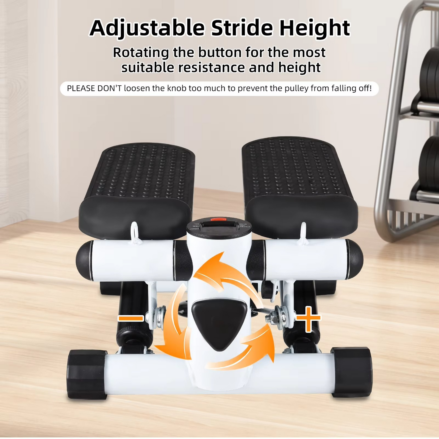 Compact Fitness Stepper with Bands and Digital Screen