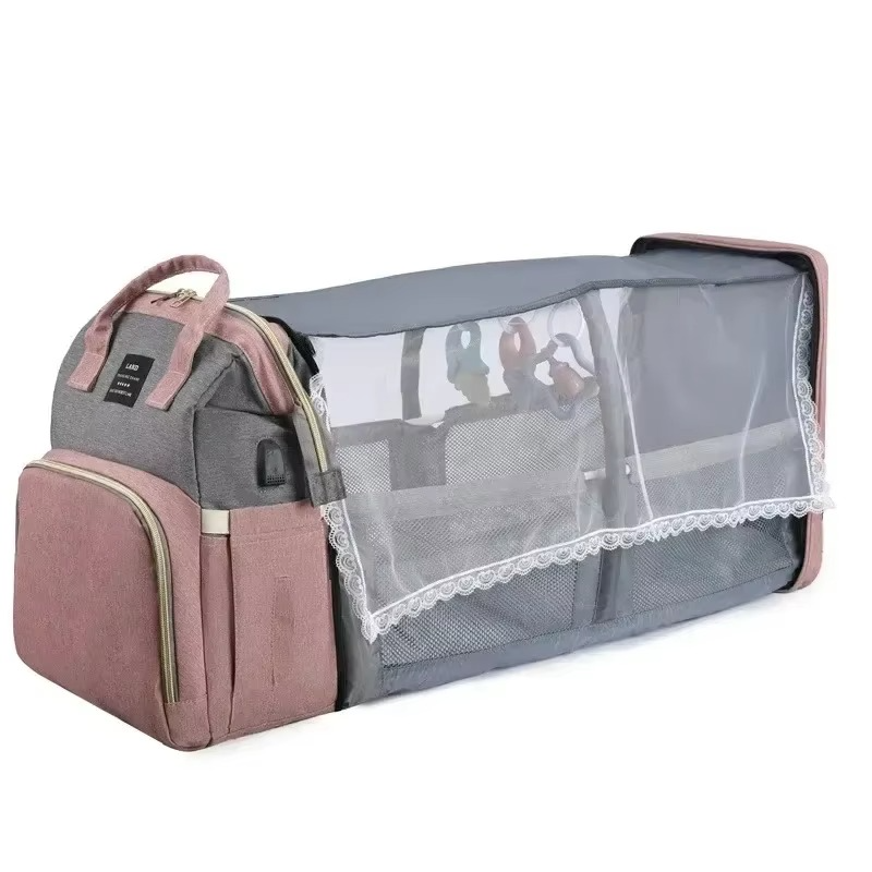 Compact Travel Crib and Spacious Baby Diaper Bag Backpack