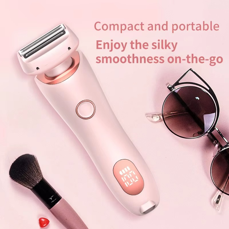 Portable Women's Rechargeable Shaver and Trimmer Set