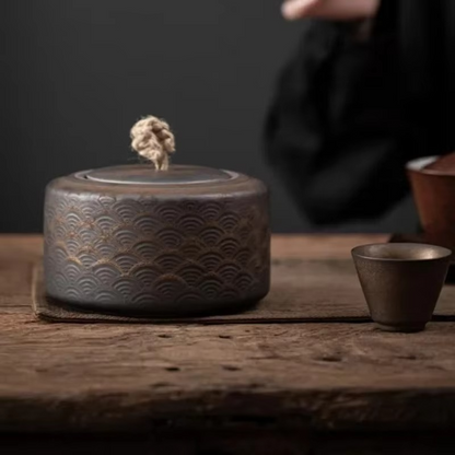 Airtight Ceramic Storage Canister for Tea Coffee Sugar
