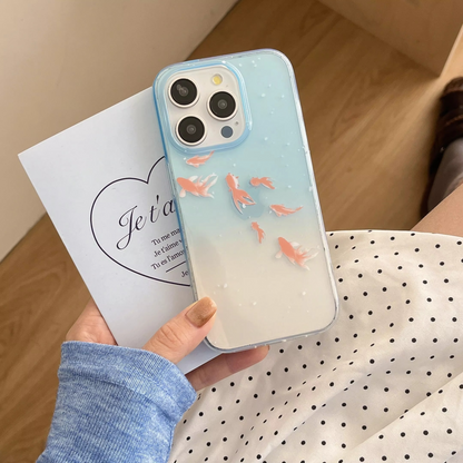 Colorful Fish Pattern Clear Phone Case for iPhone