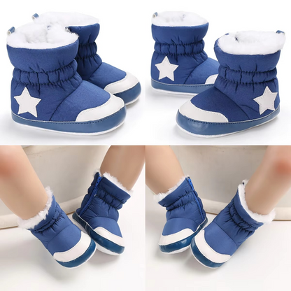 Cute Kids Snow Boots with Hearts, Cozy Ankle Socks