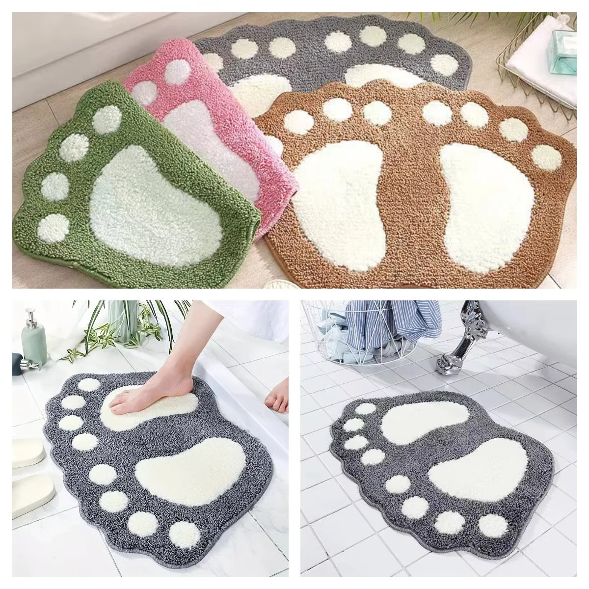 Soft Plush Bathroom Rug, Absorbent and Slip Resistant