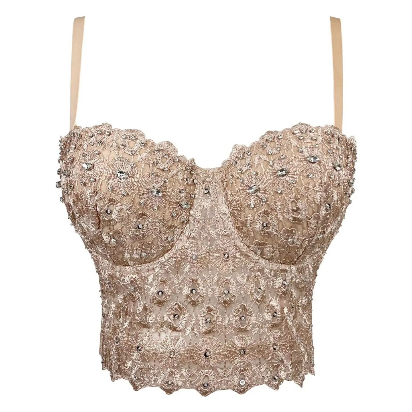Shiny Beaded Embellished Ladies Tank Top