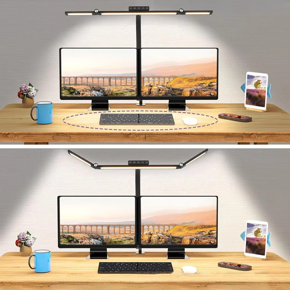 Bright Adjustable 3 Head LED Desk Light with Clamp