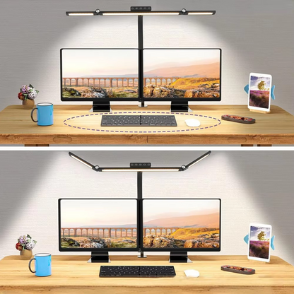 Bright Adjustable 3 Head LED Desk Light with Clamp