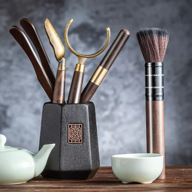 Traditional Japanese Tea Set with Tools and Accessories