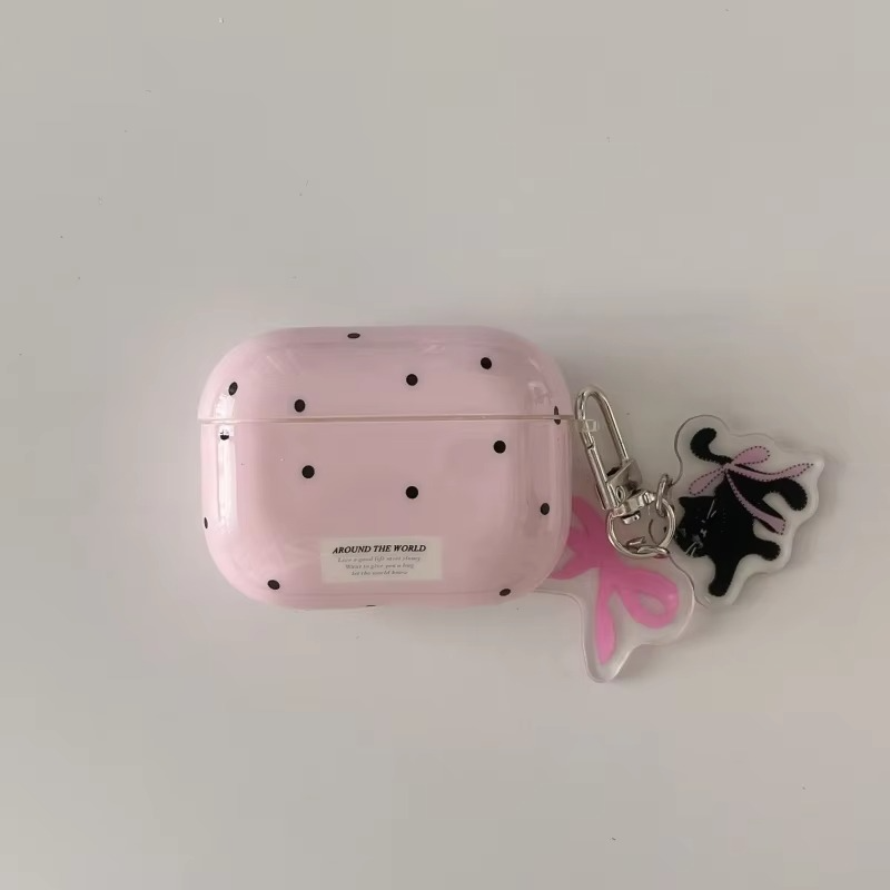 Durable AirPods Cover with Clip, Fun Dot Design