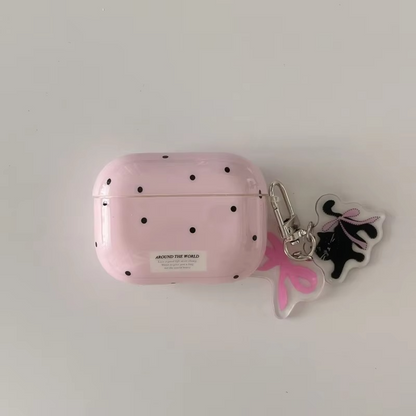 Durable AirPods Cover with Clip, Fun Dot Design
