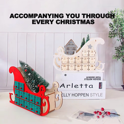 Durable Wooden Holiday Countdown Calendar Tree
