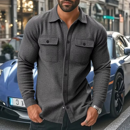 Warm Mens Fleece Coat with Pockets