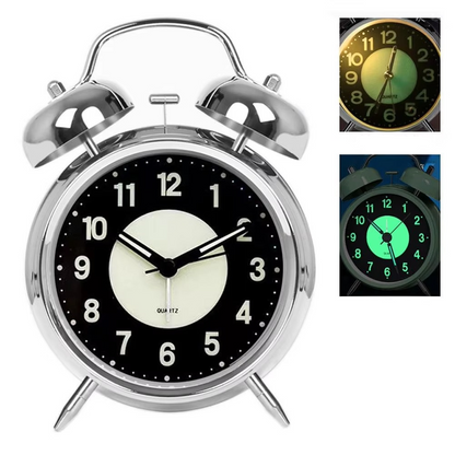 Fun Bunny Ear Extra Loud Double Bell Alarm Clock - Hehif