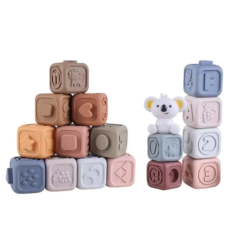 Soft Baby Stacking Blocks Teething Toy Set