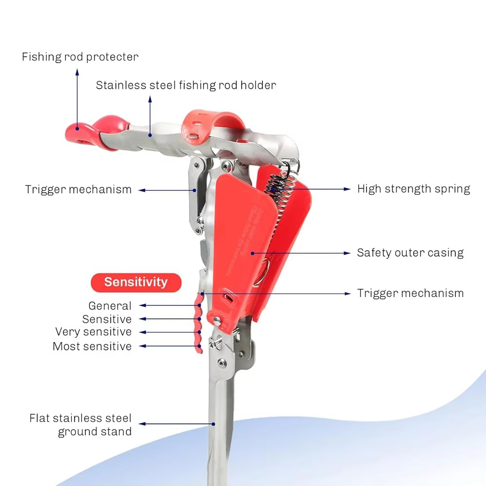 Easy Install Fishing Rod Holder with Adjustable Clamp