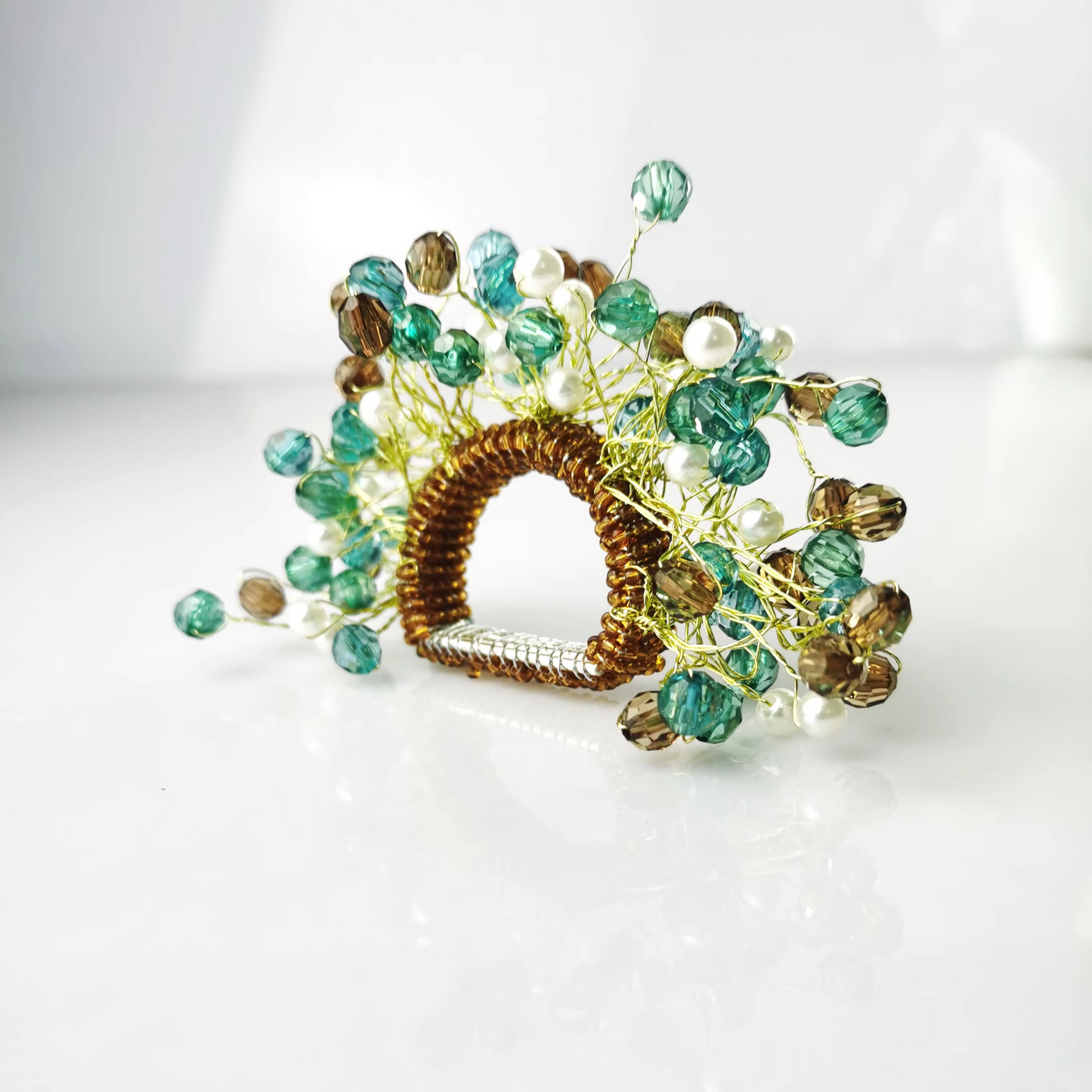 Vibrant Beaded Napkin Holders Set of 4