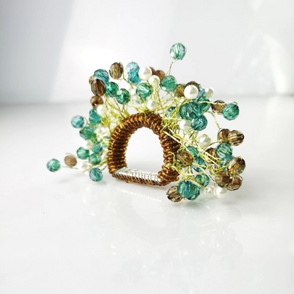Vibrant Beaded Napkin Holders Set of 4