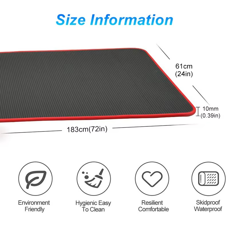 Premium 0.39inch Grip Yoga and Exercise Mat with Strap