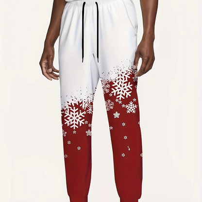 Festive Holiday Red Plaid Christmas Trousers for Men