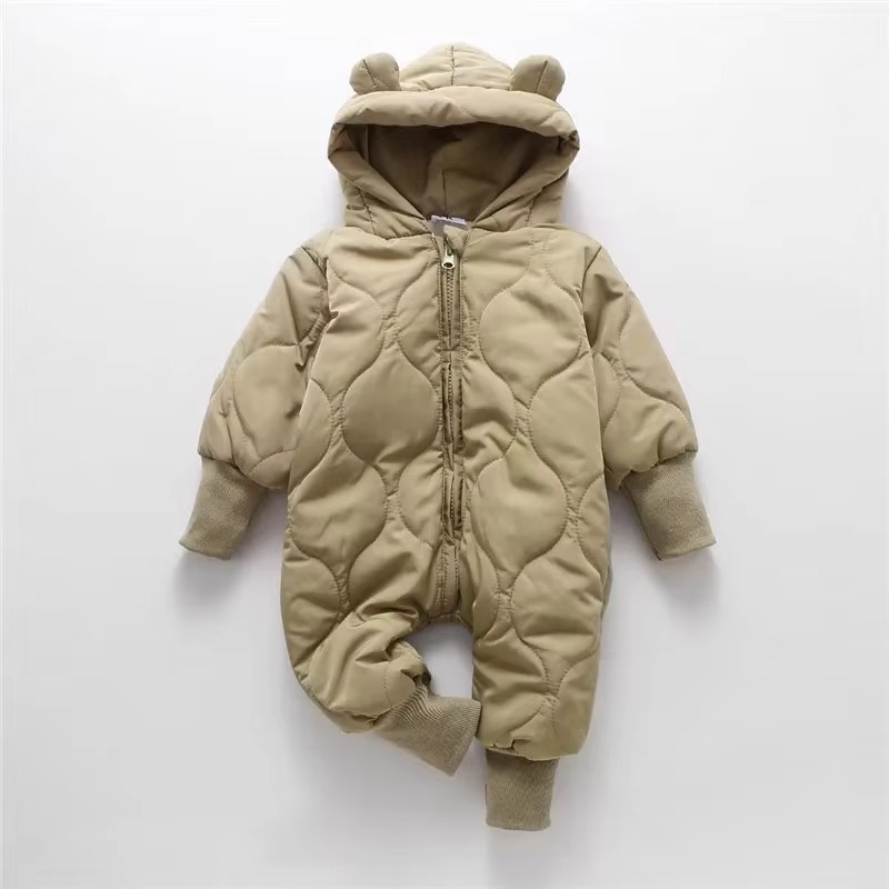 Warm Baby Snowsuit with Plush Fleece Lining for Kids
