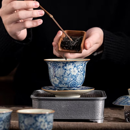 Vintage Chinese Ceramic Tea Infuser Set