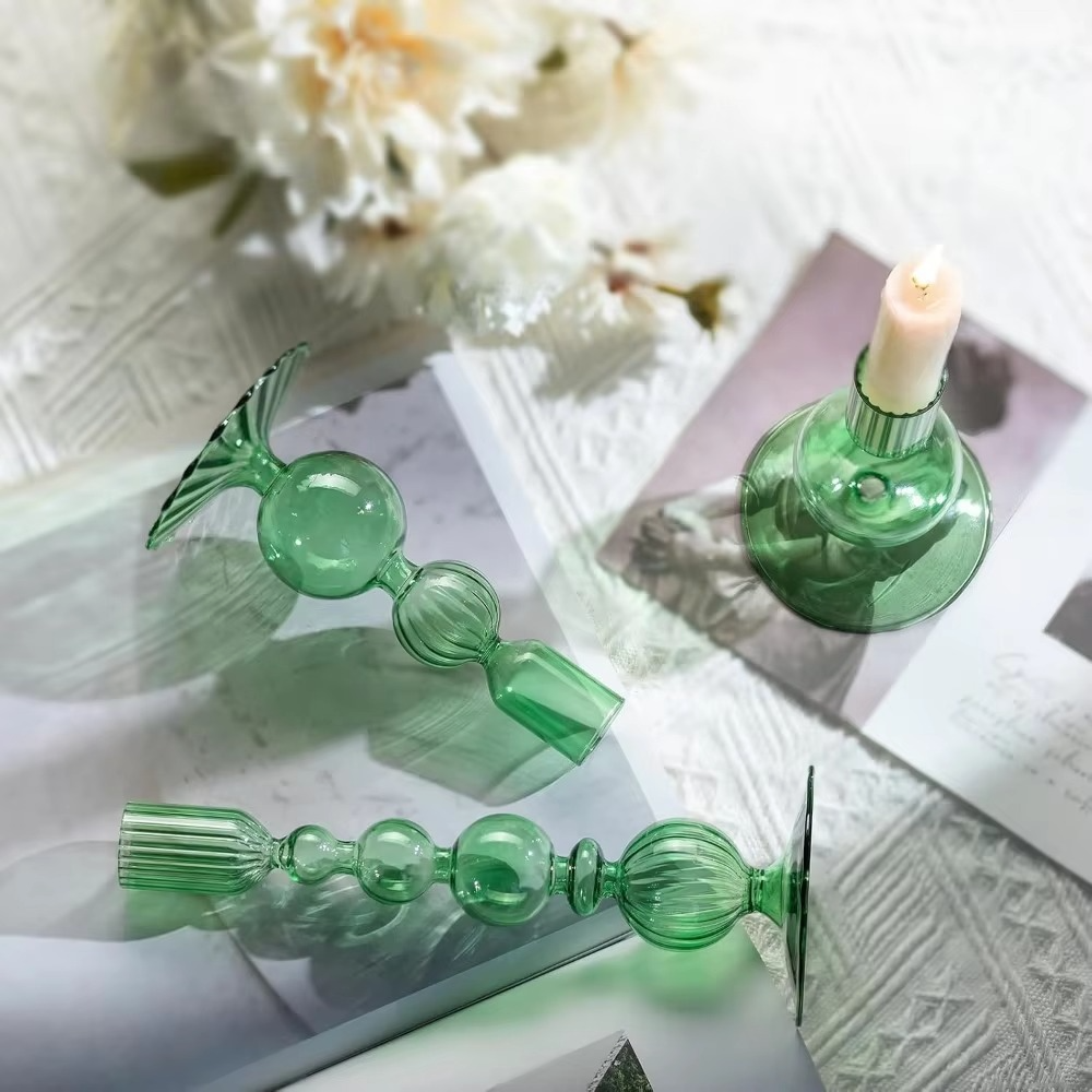 Luxury Glass Candle Holder Set for Home Decoration