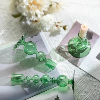 Luxury Glass Candle Holder Set for Home Decoration