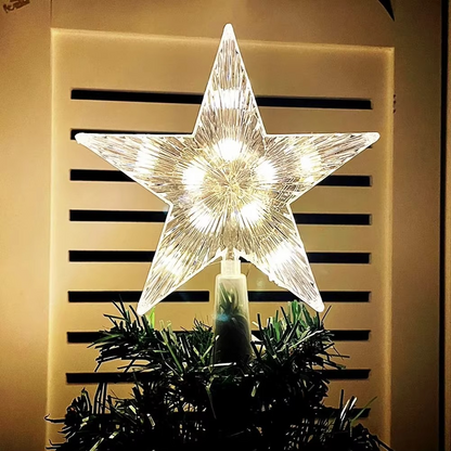 Sparkling LED Christmas Tree Topper Star 6 Inch
