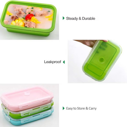 Space Saving Silicone Kitchen Containers 3 Piece Set
