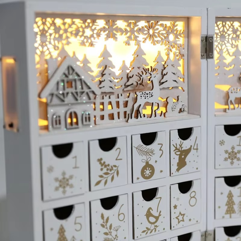 Christmas LED Wooden Countdown Calendar Ornament