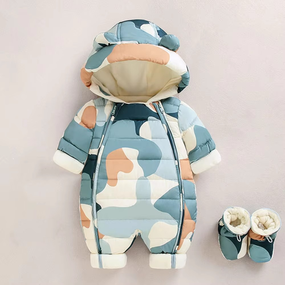Soft Plush Hooded Jumpsuit for Baby and Toddler