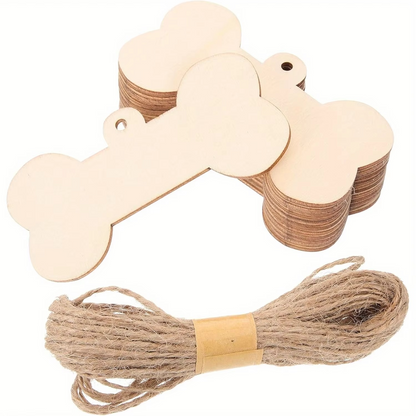 Custom Wooden Pet ID Tags - 10, 20, 30 Pack