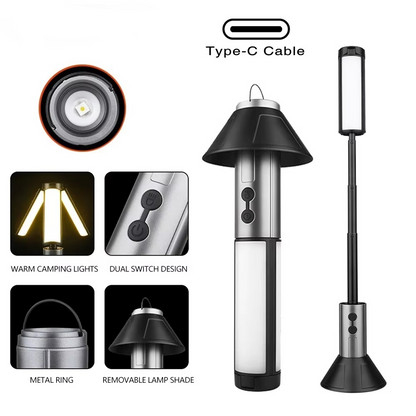 Portable Collapsible LED Camp Light & Flashlight with Clip