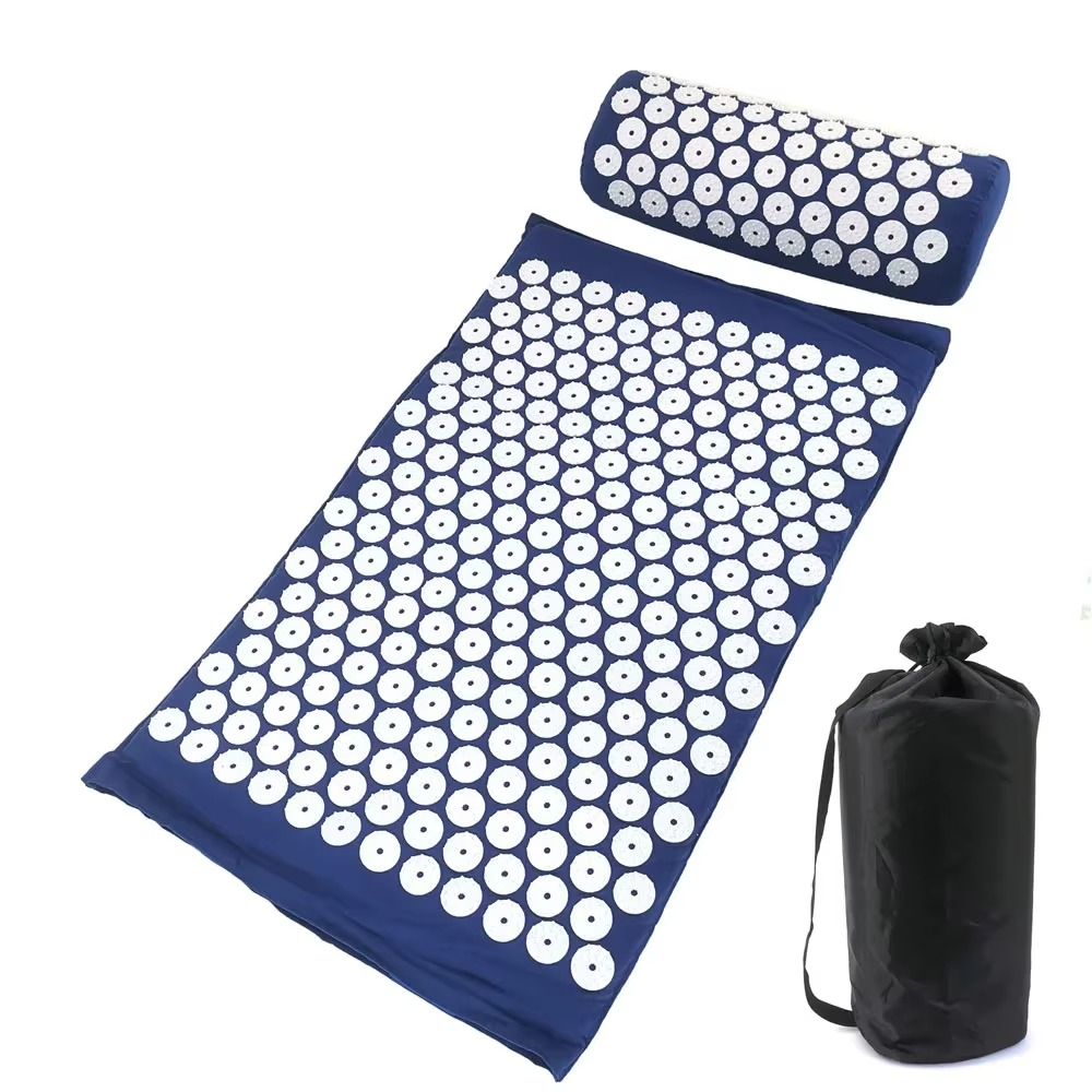 Relaxing Foam Massage Mat and Pillow Set for Back Pain Relief