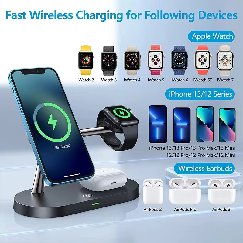 Compact 3 in 1 Fast Wireless Charging Pad