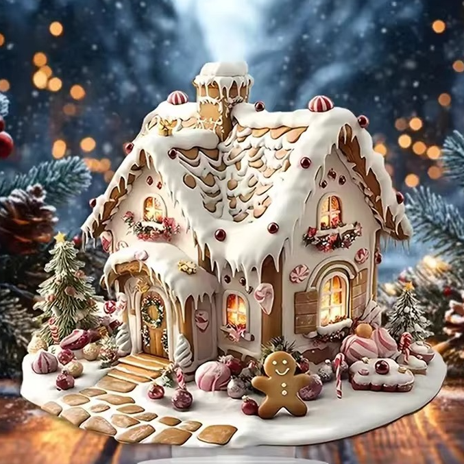 Colorful Holiday Desk Figurine With Rotating Snowman Scene