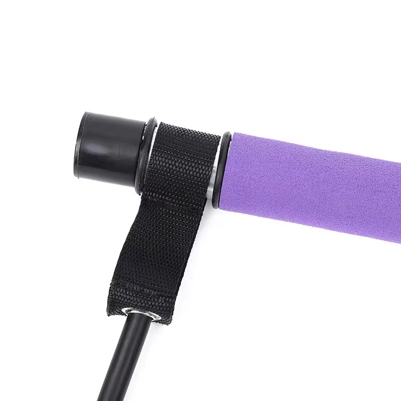 Compact Home Gym Exercise Bar with Resistance Bands