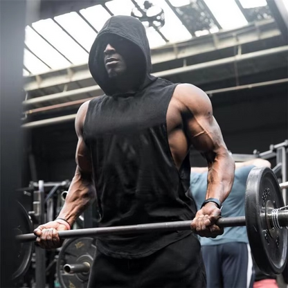 Men's Breathable Athletic Hooded Tank Top