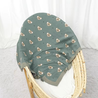 Cozy Plush Baby Blanket with Adorable Koala Pattern