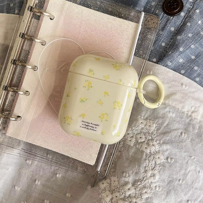 Bright Floral Clear AirPods Case With Keychain