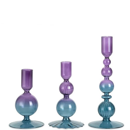 Luxury Glass Candle Holder Set for Home Decoration