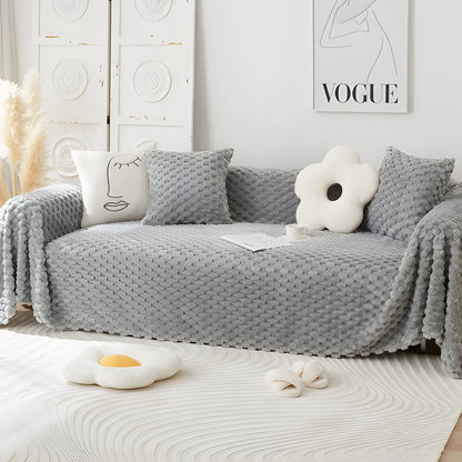 Soft Chenille Couch Slipcover, Stain Resistant Throw Blanket