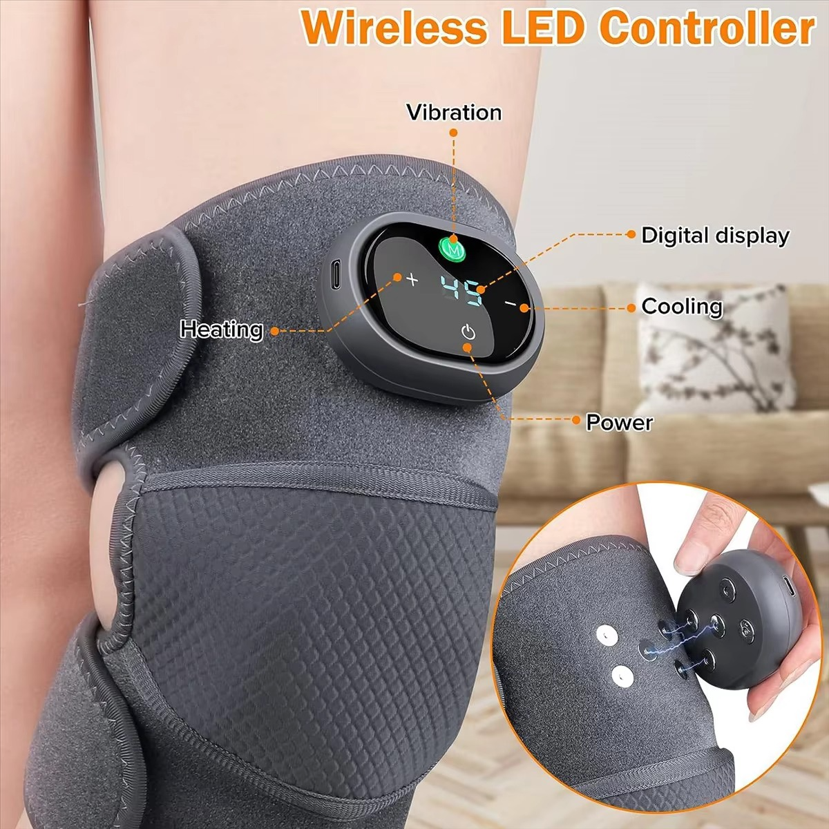 Compact Knee Warmer 3 in 1 Vibration Heat Therapy Massager