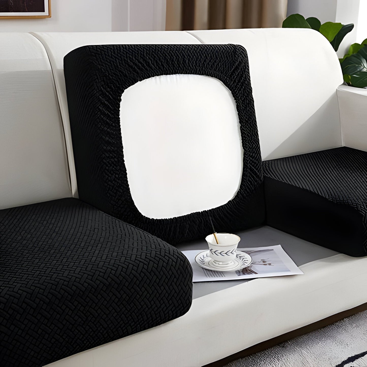 Stretchy Sofa Slipcover with Padded Cushion Protection